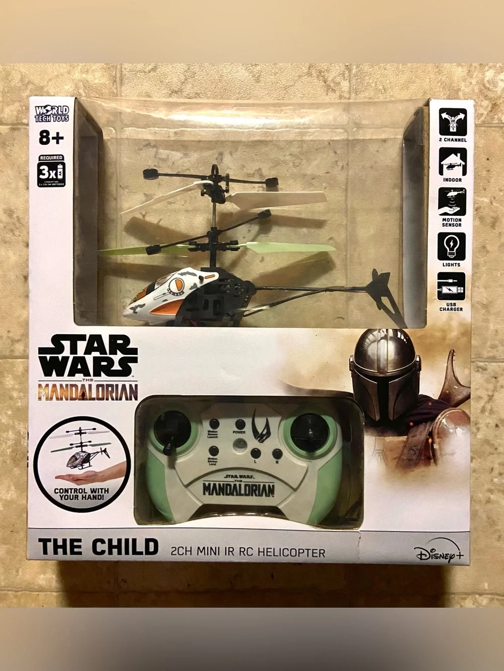NIB Star Wars Mandalorian Green & White RC Helicopter Toy